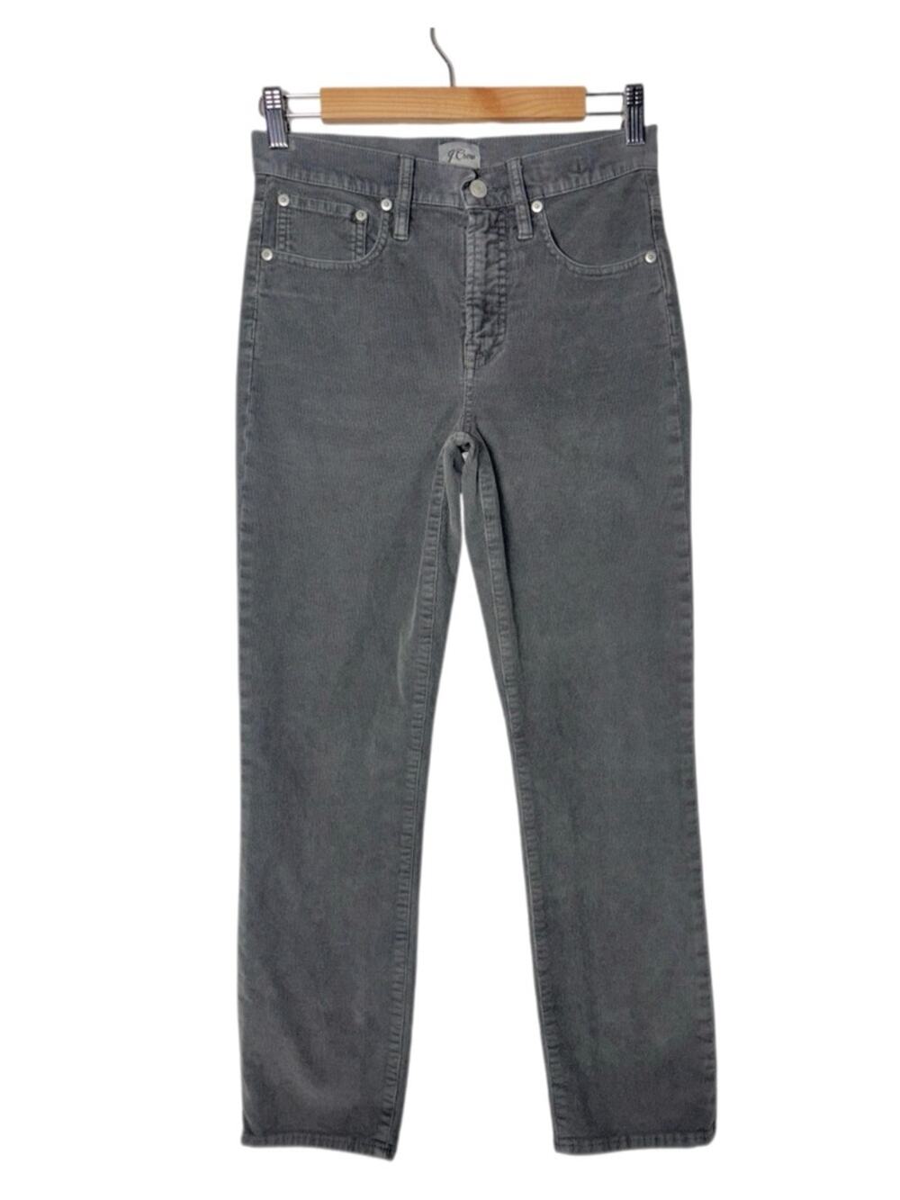 J. Crew Gray Vintage slim-straight corduroy pant woman's size 26